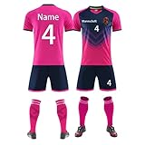 Benutzerdefiniert Trikot T-Shirt Shorts 2 Teiliges Set Jeder Name Nummer Team Logo - Fußballtrikot Kinder Männer Jungen Personalisierte Fußballtrik