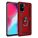 ZKGCG Kompatibel mit Samsung Galaxy S20 Plus Smartphone Hülle[Rot] Handyhülle Ständer Schutzhülle Matte TPU Bumper Stoßfeste Protection Case+3D Gehärtetes Glas für Galaxy S20 Plus-2020