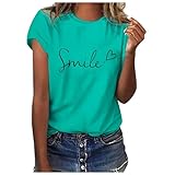 Damen-Sommer Tee Shirts Sommer Tshirt Stretch Oberteile Kurzarm Gerippt Casual Elegant Tops Sommer Tee Shirts B