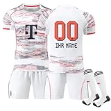 Personalised 25 26 Away Bayern Weiß New Football Jersey Set for Children and Adults Shorts with Free Name Number Trainning Trikot Boys Mens Trikot Kinder Trainning Trik