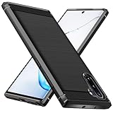 ivoler Silikon Hülle für Samsung Galaxy Note 10, [Militärischer Schutz] Stoßfest Handyhülle, Dünne Weiche Flexible TPU Kratzfest Schutzhülle Anti-Fingerabdruck Case Cover, Schw