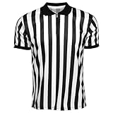 Herren Schiedsrichter Shirt, Schiedsrichter Trikot Männer, Schwarz Weisses T Shirt Streifen, Schiedsrichter Shirt Gestreift Uniform Mit Reißverschluss Umgeschlagener Kragen Für Basketball Fußb