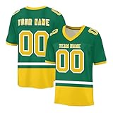Personalisiertes American FootballTrikot Custom Football Jersey Personalized Printed Team Name & Number Fußballtrikot für Herren Damen Jugend Unisex Schnelltrocknend Atmungsaktiv T-Shirts(#A 3)