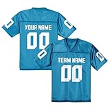 Generisch Benutzerdefinierte Fußball-Fußball-Trikots, personalisierbar, Name und Nummer, Fans, Männer, Frauen, Jugend, S 5XL Rücksendungen Kaufen (Blue, XXXL)