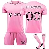 Trikot Personalisiert Kinder Trikot mit Eigenem Namen & Nummer 25/26 Neue Saison Hause/Auswärts Fußball Trikots Shorts Socken Set Fussball Jersey Trainingsanzug für Junge Herren A07