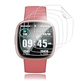 4 Stück für Panzerglas für Fitbit Versa 4/Fitbit Versa 3/Fitbit Sense 2/Fitbit Sense Schutzfolie, 3D Hochempfindliche Folie für Versa 4 Displayschutz, TPU Kratzfeste Fingerabdruck Versa 3 Schutzg