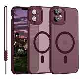 iPhone 11 Hülle mit MagSafe, Hanyhülle iPhone 11 Magnetisch Leicht Dünn Matte Touch Kameraschutz, Kratzfeste Anti-Gelb rutschfest Kratzfest Schutz Stoßfest Hülle für iPhone 11 Dunkel R