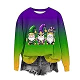 Damen Sweatshirt Lässiges Design Lustiges Karnevals-Thema Langarm-Pullover Freizeitmode für Frauen (Mint Green, M)
