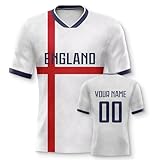 Yolovi England Personalisiertes Fussball Trikot 3D Druck Football Shirt mit Ihrem Namen und Nummer Hip Hop Football Jersey für Herren Damen Kinder, Small-6X-Larg
