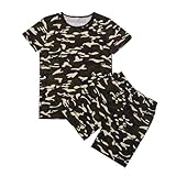 2025 T-Shirts Shorts für Jungen Mädchen, Sommer-Shorts-Set, grafisches Camo-T-Shirt-S