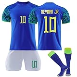 Generisch Brasilien Fußball Trikots für Kinder/Erwachsene, Brasilien Fussball Trikot Shorts Socken Set Jungen Herren Trainingsanzug