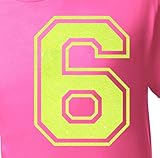 20,3 cm Glitzer-Aufbügelnummer 6 (Six 6) oder Nummer 9 (neun 9) – große Wärmeübertragungszahl für Trikots, T-Shirts, Sportuniformen, Basketball, Fußball – Stil C (Neongelb 6 9)