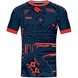 JAKO Herren Jersey Trikot Tropicana, Navy/Flame, M EU