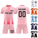Fußballtrikot, Sportmannschaft, Training, Fußballuniformen, personalisiertes Namensnummer, Logo, Fußballtrikots für Kinder, Jugendliche, Herren, 1-pink, S