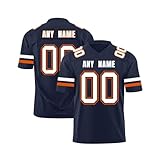 Personalisiert American-Football-Trikot,Herren-Sport-T-Shirt,schnelltrocknend, atmungsaktiv, kurzärmelig,Printed Team Name & Number Sports Uniform Größe S ~ 7XL