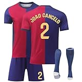 Generisch Barcelona Hause Fußball Trikots Shorts Socken Set für Kinder/Erwachsene, Nr.9/10/19 Trikot, Barcelona Trikot Fussball Jungen Herren Trainingsanzug