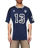 Aelfric Eden T-Shirts Herren Oversized Fußball Shirt Jersey Kurzarm Sommer Baggy Tee Sportshirt Retro Raglan Oberteile Streetwear Navyblau M