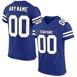Personalisierte Personalisierte Fußballtrikots mit Teamname und Nummer, schnell trocknende Tops, atmungsaktive T-Shirts, Blau 89, M