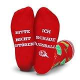 HUKUMA Lustige Geschenke für Männer,Fussball Fanartikel Lustige Socken mit Spruch Bitte Nicht Stören Ich Schaue Fußball, Fußballliebhaber Geburtstag Vatertag Weihnachten Adventskalender Geschenk