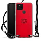 Carry Case kompatibel mit Google Pixel 5 Hülle mit Band Handykette zum Umhängen schwarz Bayer 04 Leverkusen Logo Offizielles Lizenzproduk