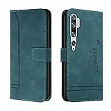 Bravoday Hülle für Xiaomi Mi Note 10 / Xiaomi Mi Note 10Pro / Xiaomi CC9 Pro, PU Ledertasche Handyhülle Flip Schutzhülle Kompatibel mit Xiaomi Mi Note 10, mit Kartenfäch & Kickstand, Grü
