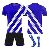 Sale Angebote Fussball Trikots Individuelles Personalisierte Outfit Mit Eigenem Namen Trikot Benutzerdefinierte Customized Set Trikot Fussball Herren Europameisterschaft 2024 Trikot (Royal Blue, L)