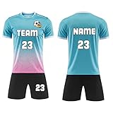 Personalisiertes Fußballtrikot-Set individuelles - Trikot Benutzerdefiniert Beliebiger Name Nummer Team Logo Trik