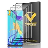 Mkeke 3 Stück Glas Folie Panzer Schutz für Huawei P30 Pro Schutzglas Displayfolie, Unterstützen Fingerabdruck-ID, Blasenfest Installation, 9H Härte, Kratzfest, HD