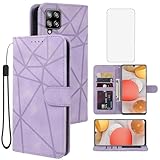 Tothedu Schutzhülle für Galaxy A42 5G/Samsung M42 5G SM-A426U, Brieftaschen-Schutzhülle mit gehärtetem Glas, Klappetui, Leder, Kreditkartenfach, Handschlaufe, Ständer, Handyhülle für Samsung Galaxy