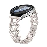 KeHowy 20mm Metall Armband für Samsung Galaxy Watch 7/6/5/4 40,44mm/Watch 6 Classic 43,47mm/Watch 5 Pro 45mm/Watch 4 Classic 42,46mm, Damen Edelstahl Ersatzarmband für Galaxy Watch 42mm - S