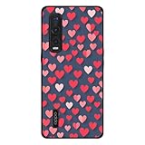 Hülle passend für Smartphonica Handyhülle Kompatibel mit Oppo Find X2 Pro mit Rosa und Roten Herzen Druck - TPU Backcover Case With Rosé and Red Heart Desig