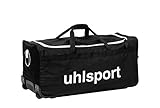 uhlsport Basic Line Sport-Tasche, 110 Liter – Unisex Trainings-Tasche mit Trolley-Funktion, große Reise-Tasche mit Reißverschluss, Schw