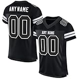 Generisch Personalisiert American Football Trikot Trainingstrikots mit Team Name & Number für Herren Damen Jungen Männer,Erwachsene S-7XL Kinder 3-15 J