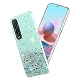 Oppo Find X2 Pro Schutzhülle aus weichem Silikon, mit Pailletten, transparent, Oppo Find X2 Pro Case, Farbe Anti-Scrack, Glitzer, Oppo Find X2 Pro Flüssigsilikon transparent (Oppo Find X2 Pro, grün)