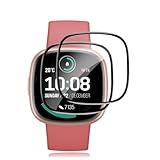 2 Stück Schutzfolie für Panzerglas für Fitbit Versa 3/Fitbit Versa 4/Fitbit Sense 2/Fitbit Sense Schutzglas, 9H Kratzfest Panzerfolie, Fingerabdruck, HD Bläschenfrei Displayschutzfolie für Versa 4