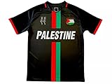 Palästina-Palestine Trikot Fußball T-Shirt –mittig gestreift (rot/grün), Halbarm-Fußballtrikot für Damen und Herren. (DE/NL/SE/PL, Alphanumerisch, XL, Regular, Regular, Black)