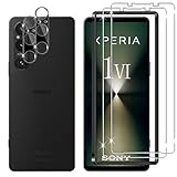 Lutree Schutzfolie für Sony Xperia 1 VI für Panzerglas, 2+2 Stück Schutzglas + Kameraschutz Folie (Schwarz), 9H Härte HD Folie Bläschenfrei Displayfolie Anti- Kratzer Display