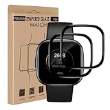 Carantee 2 Stück Schutzfolie für Panzerglas für Fitbit Versa 4, Blasenfrei, kompatibel, Sensitive Touch Anti-Öl Fitbit Versa 4 Schutzglas, 3D Full Screen, Ultra klar Fitbit Versa 4 Display
