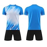 Auswärtstrikot Deutschland Deutscher Fußball Trikot Set mit Eigenem Namen & Nummer & Logo Personalisiertes Fussball Trikot Kinders Erwachsene Fusstball Shirt & Shorts Set Atmungsaktiver Trik