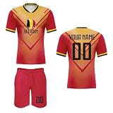 Personalisiertes Fußball Trikot mit dem Namen des Landes und der Nationalflagge Kinder Erwachsene Fußball Shorts&Trikots mit GRATIS Name Nummer Fußball Training Trik