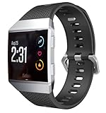 Strap-it Silikon-Smartwatch-Armband – Passend für Fitbit Ionic Silikonarmband – Schwarz Uhrenarmband/Armband/Armband – Größe: Größe S
