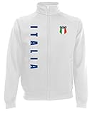AkyTEX Italien Italia EM-2020 Sweatjacke Wunschname Wunschnummer Weiß M