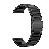 Armbänder Kompatibel mit Amazfit Stratos 3 Armband, 22mm Edelstahl Ersatzarmband Metall Uhrenarmband Business Bands für Amazfit Stratos 3 Smart Watch (Schwarz)