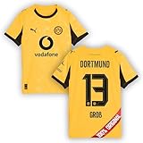 PUMA Original BVB Trikot Kinder [Cup 25/26] Offizielles Borussia Dortmund Trikot [Gross 13] Sport Trainingsanzug Fussball Geschenke Jungen Mädchen Fußball Fanartikel Kinder I Gr. 176
