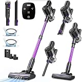 Vexilar V8PRO Akku Staubsauger mit Aufrechtem Design, 45min Laufzeit, 35KPa Starke Saugkraft, 6-in-1 Tragbarer und kompakter Staubsauger Kabellos, für Hartböden, niedrigflorige Teppiche und T