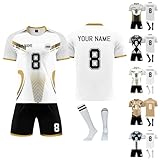 Personalisiertes Fußballtrikot mit Namensnummern-Logo, Erwachsene/Kinder, schnell trocknend, aktiver athletischer Anzug, atmungsaktives Trikot, T-Shirts, Shorts, Trainingstrikot, Orange, S