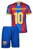 IHIMI Ronaldinho Barcelona #10, Nostalgie Kinder Trikot Mit Kurz, Limitierte Auflage, beschränkte Auflage (152,Ronaldinho)