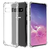 Migeec Hülle für Samsung Galaxy S10 Plus, Transparent Handyhülle mit 4-Ecken Stoßdämpfung, Nicht Vergilbende Stoßfest Stoßfänger Clear Case Schutzhülle​