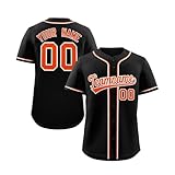 Multi-Style Personalisierte Baseball Kostüm für Männer Frauen Jugendliche und Kinder Individuelles Baseball Trikot Button Down Sportuniform Gestaltbar Baseball Shirt mit Teamname Name und Nummer E45