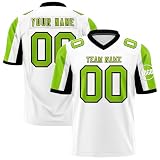Personalisiertes American Football Trikot für Herren, Fußball-T-Shirts, bedruckt, Teamname und Nummer, personalisierbar, Sport-Fußball-Shirts für Männer, Frauen, Jugendliche, grün, S